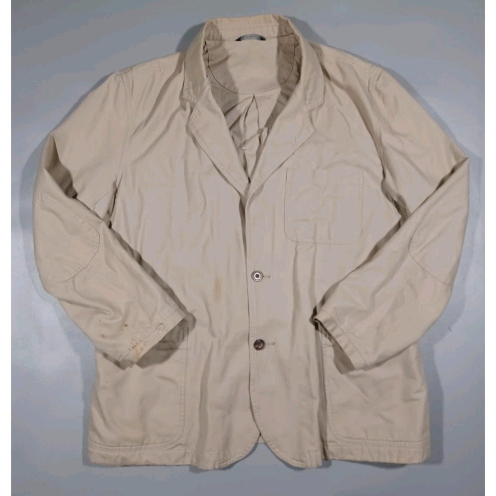 Duluth Chore Coat Mens XL Khaki Button Front Elbow Patches